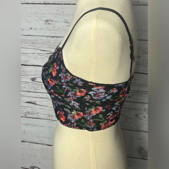 Garage Floral Velour Crop Top - Picture 5 of 9